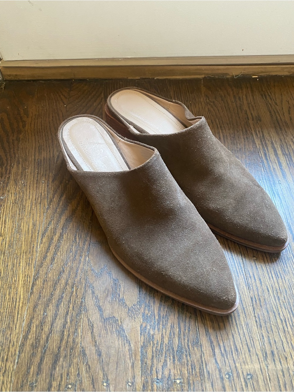 Able Brown Suede Slip-On Mules